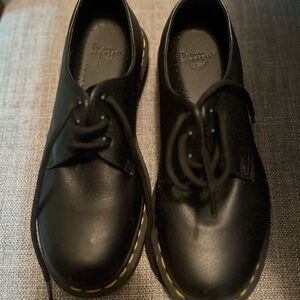 Dr. Martens Kids Black Boots with Yellow Stitching